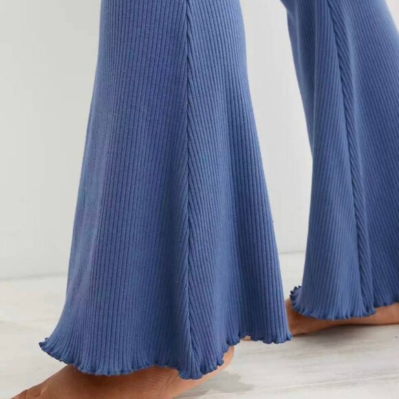 Aerie Kick-It Ribbed High Waisted Super Flare Pants Size Small Comfy Fall - Picture 5 of 9